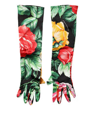 Dolce & Gabbana Multicolor Floral Print Elbow Length Women Gloves - 7|S