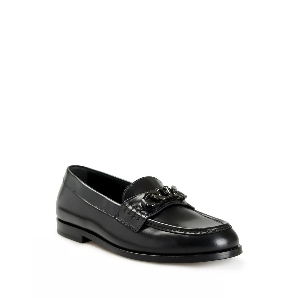 Valentino Garavani Black Leather Slip-On Loafers