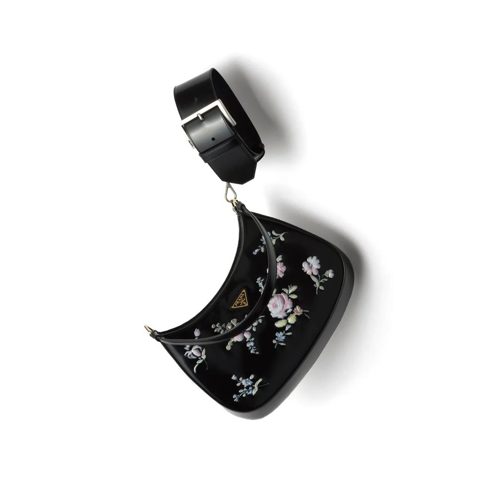 Prada Czarna Skórzana Pasek na Ramię