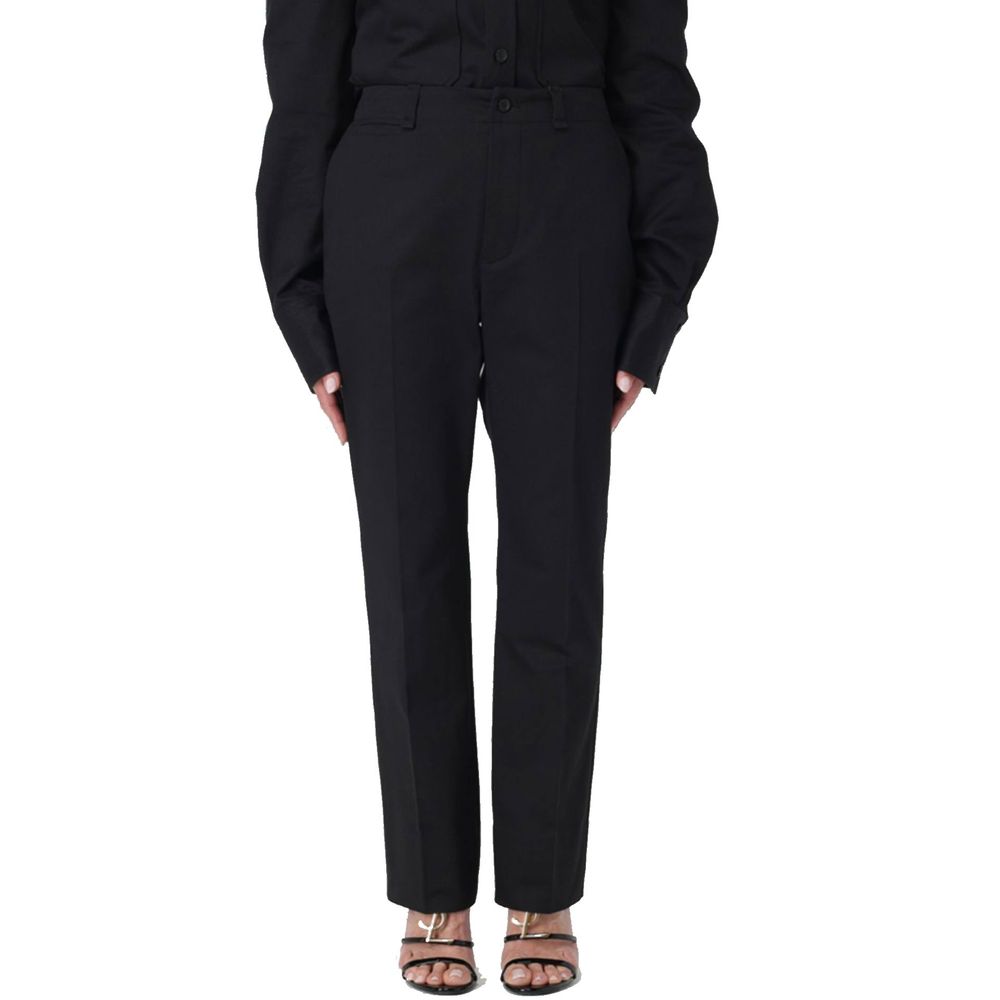 Czarne Bawełniane Spodnie Casual Saint Laurent
