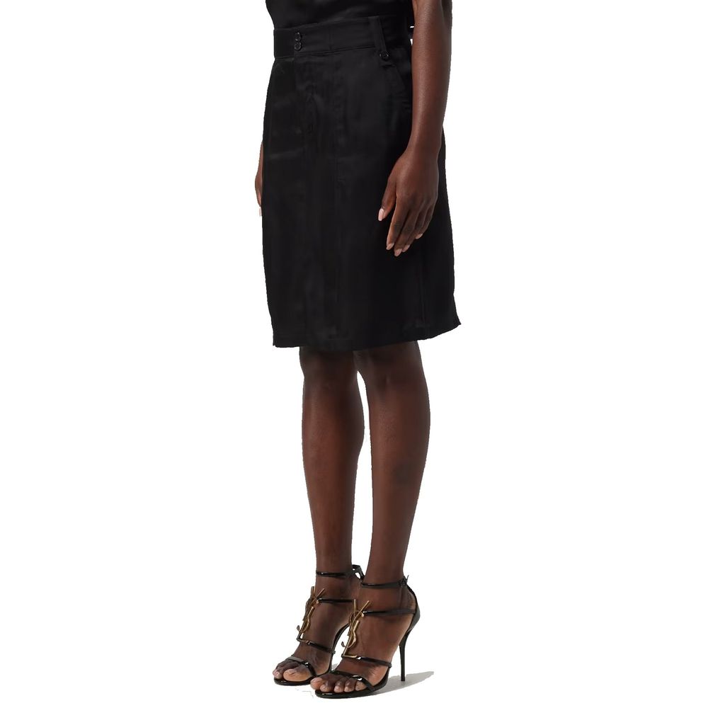 Saint Laurent Svart Koppar Midi Kjol