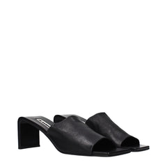Jil Sander Zwarte Leer Stiletto Hiel Sandalen