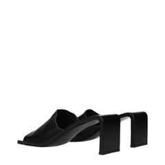 Jil Sander Zwarte Leer Stiletto Hiel Sandalen