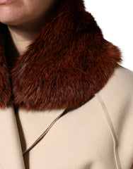 Dolce & Gabbana Brown Mink Fur Collar Women Neck Wrap 60cm x 14cm  Scarf