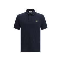 Stone Island Blue Cotton Polo Shirt