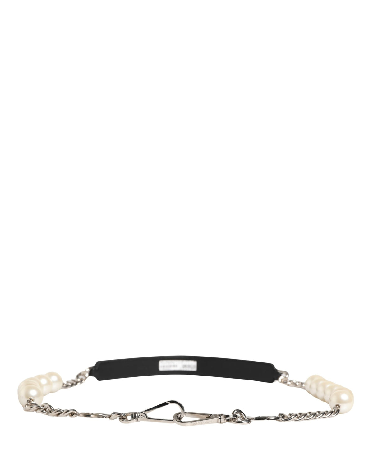 Dolce & Gabbana Black Leather Silver Chain Bag Accessory Shoulder Strap