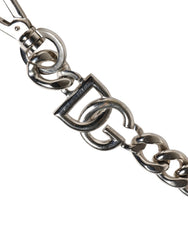 Dolce & Gabbana Black Leather Silver Chain Bag Accessory Shoulder Strap