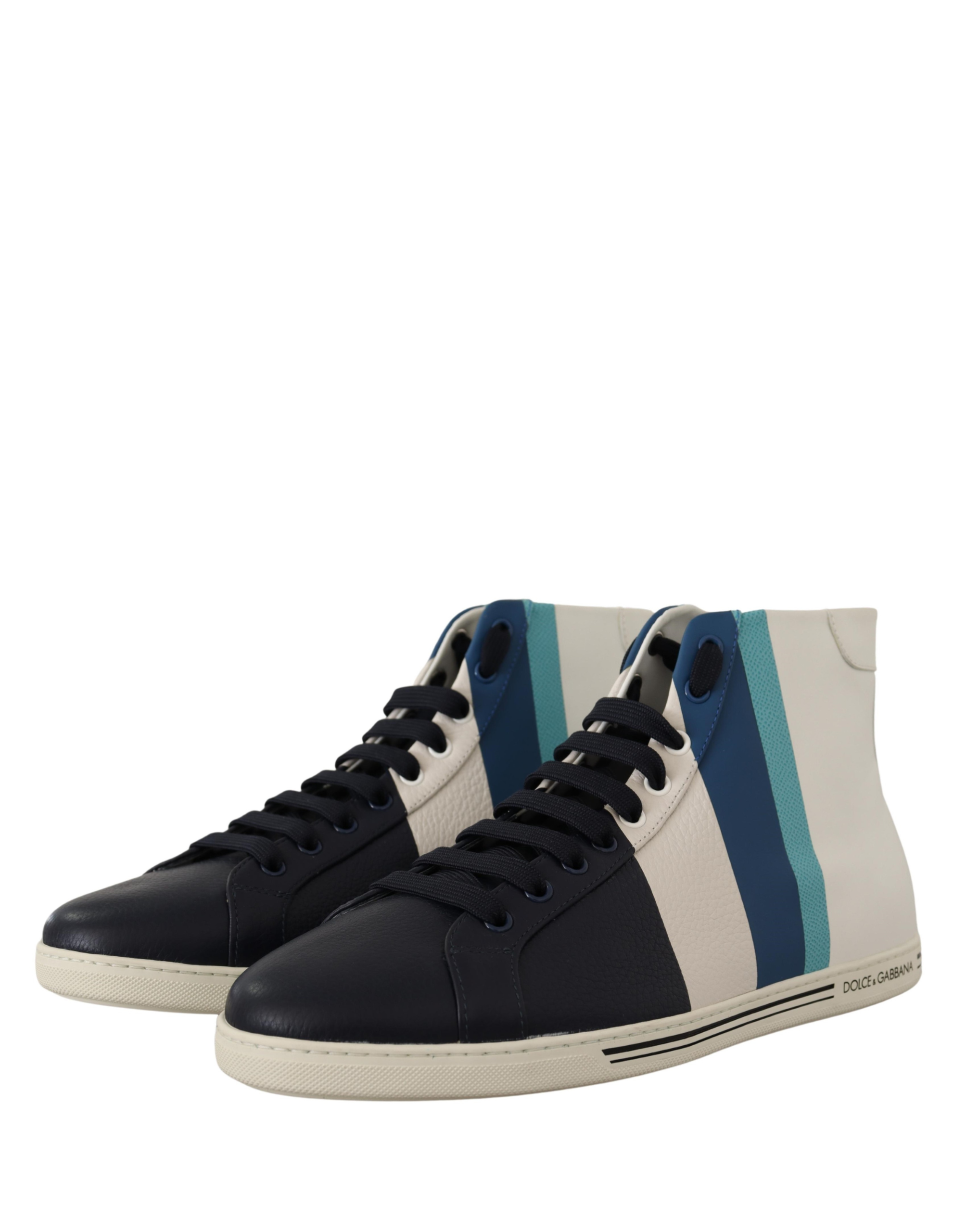 Dolce & Gabbana Wielokolorowe Skórzane Trampki Średniego Profilu Obuwie