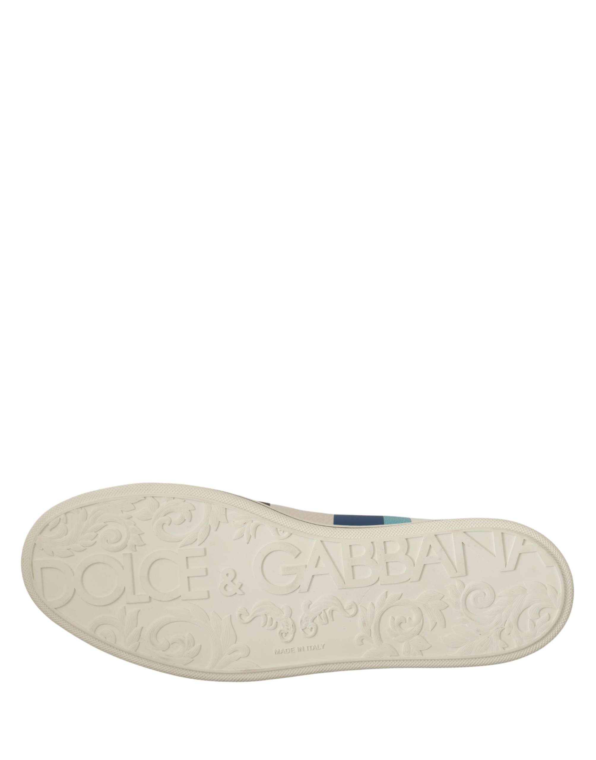 Dolce & Gabbana Wielokolorowe Skórzane Trampki Średniego Profilu Obuwie