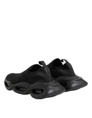 Dolce & Gabbana Black Slip On Wave Low Top Sneakers Shoes