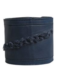 Ermanno Scervino Cinto Azul de Couro Largo para Mulheres Cintura