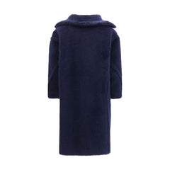 Max Mara Blue Alpaca Vicugna Pacos Coat