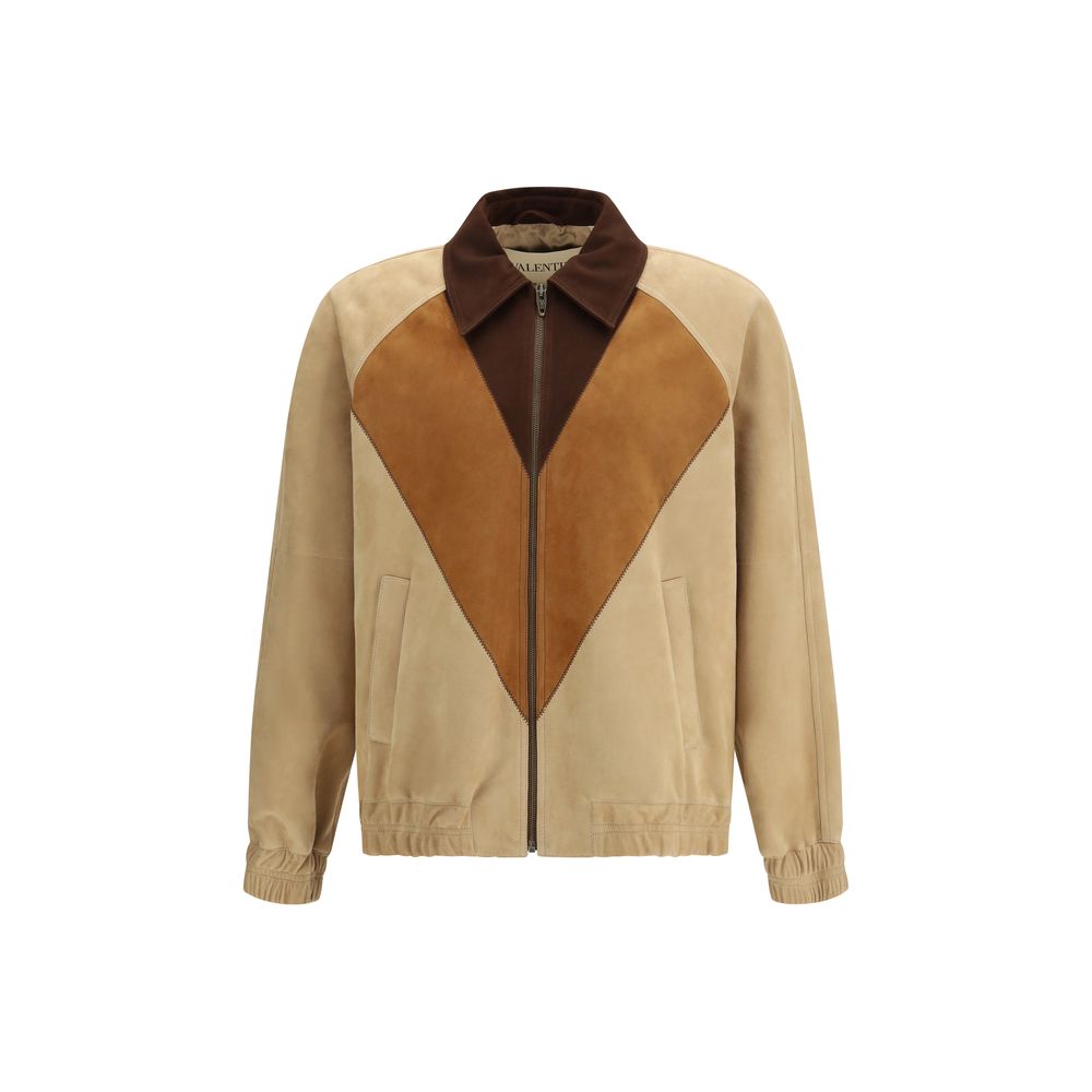 Veste en cuir marron Valentino