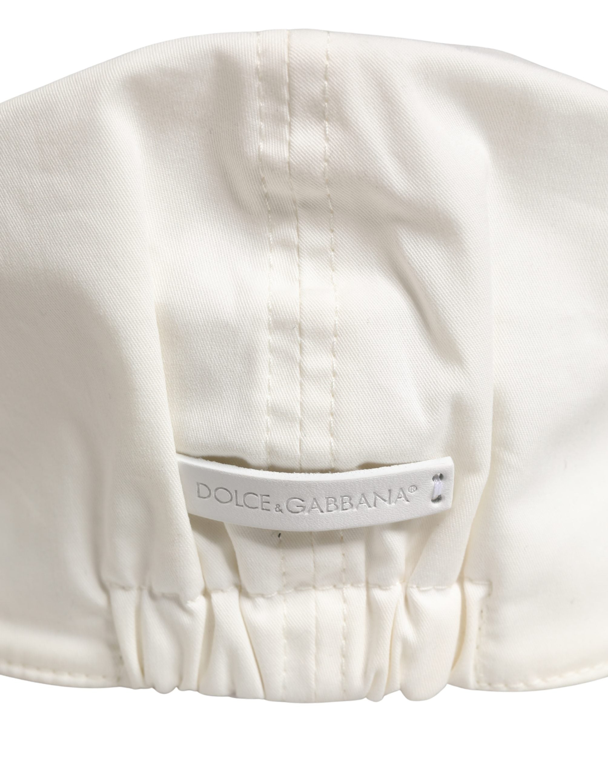 Dolce & Gabbana Casquette de marin blanche pour hommes en mélange coton Chapeau Cloth Capello