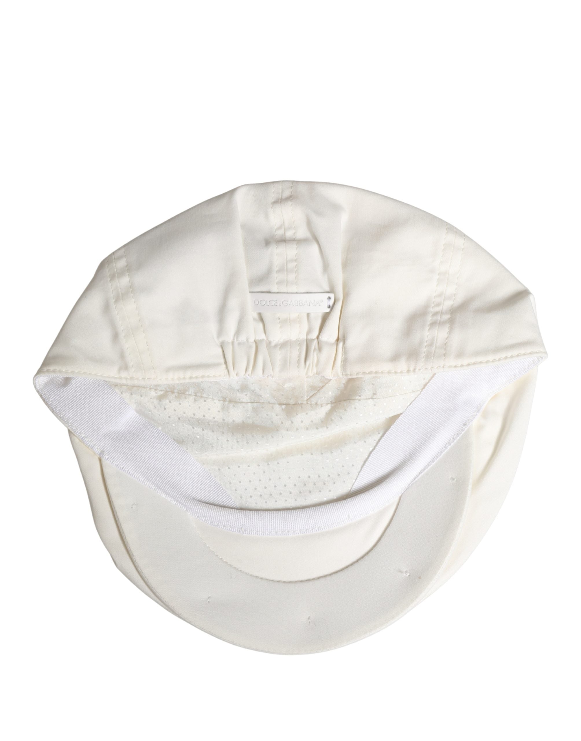 Dolce & Gabbana Casquette de marin blanche pour hommes en mélange coton Chapeau Cloth Capello