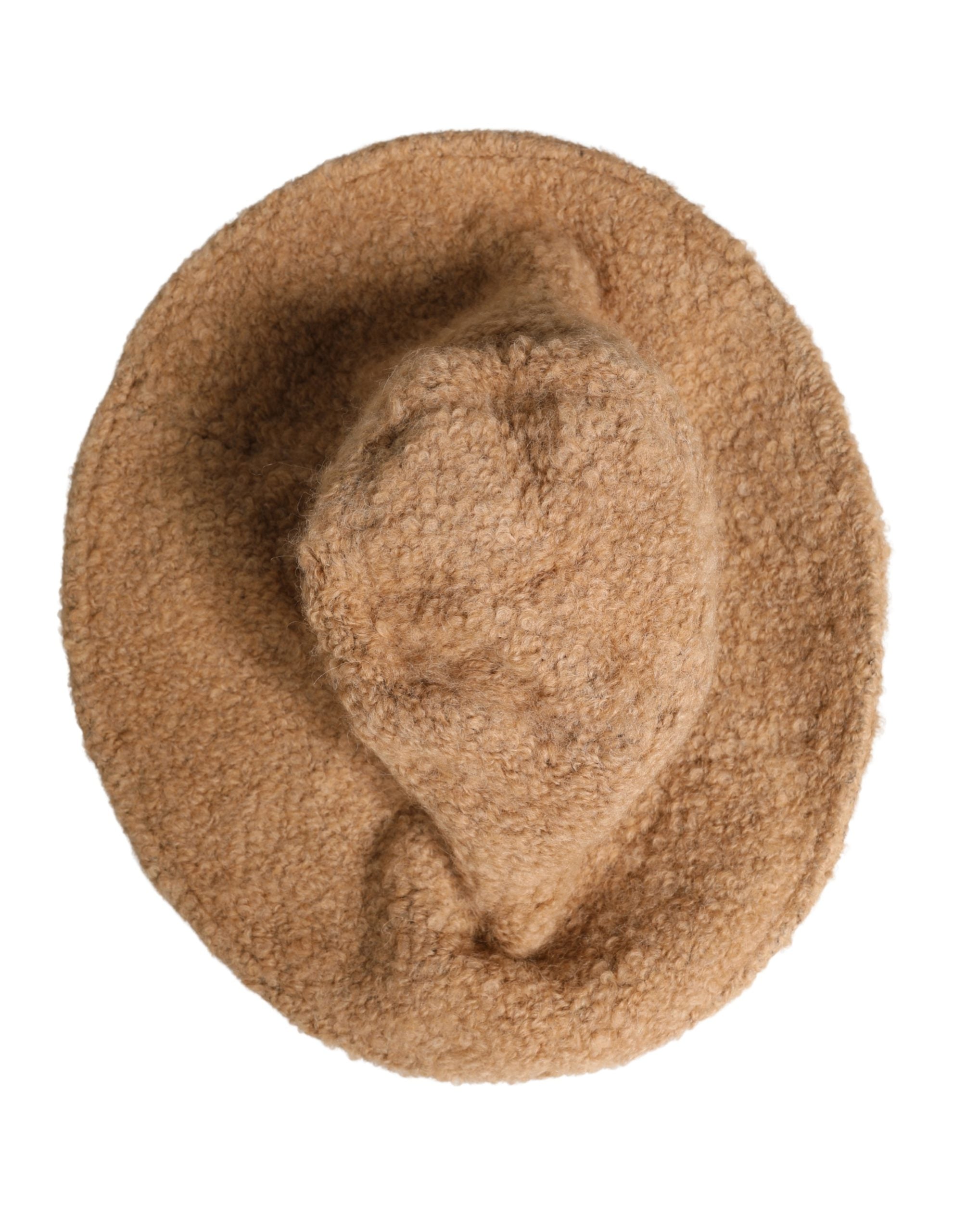 Dolce & Gabbana Béton Chapeau Tricoté Femme en Laine Vierge et Fourrure