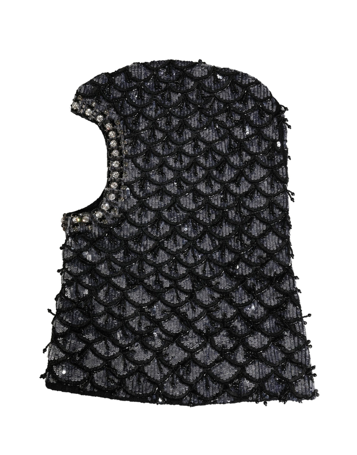 Dolce & Gabbana Black Wool Crystal Embellished Balaclava Hat
