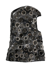 Dolce & Gabbana Black Wool Crystal Embellished Balaclava Hat