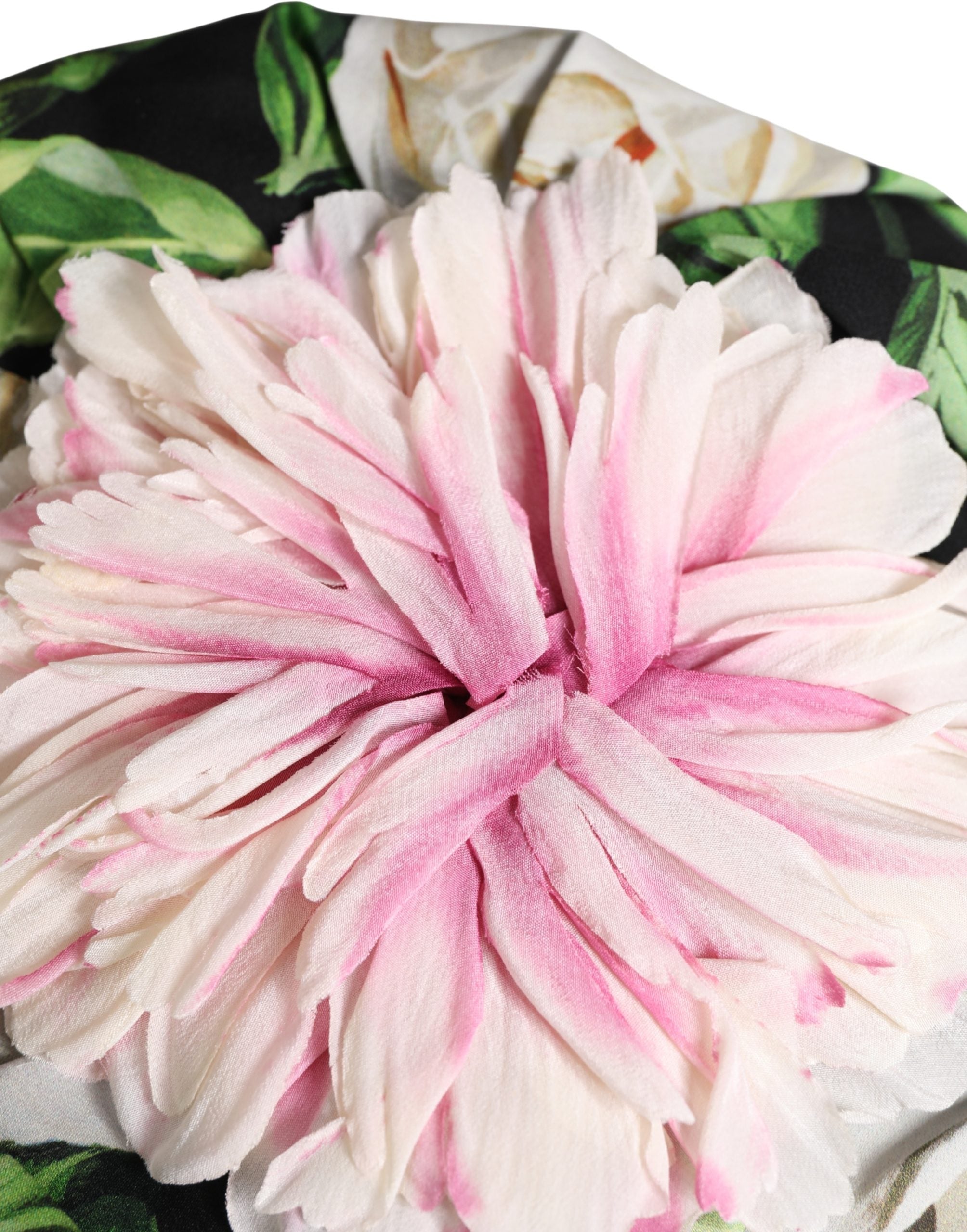 Dolce & Gabbana Chapeau Turban Femme à Motifs Floraux Noir