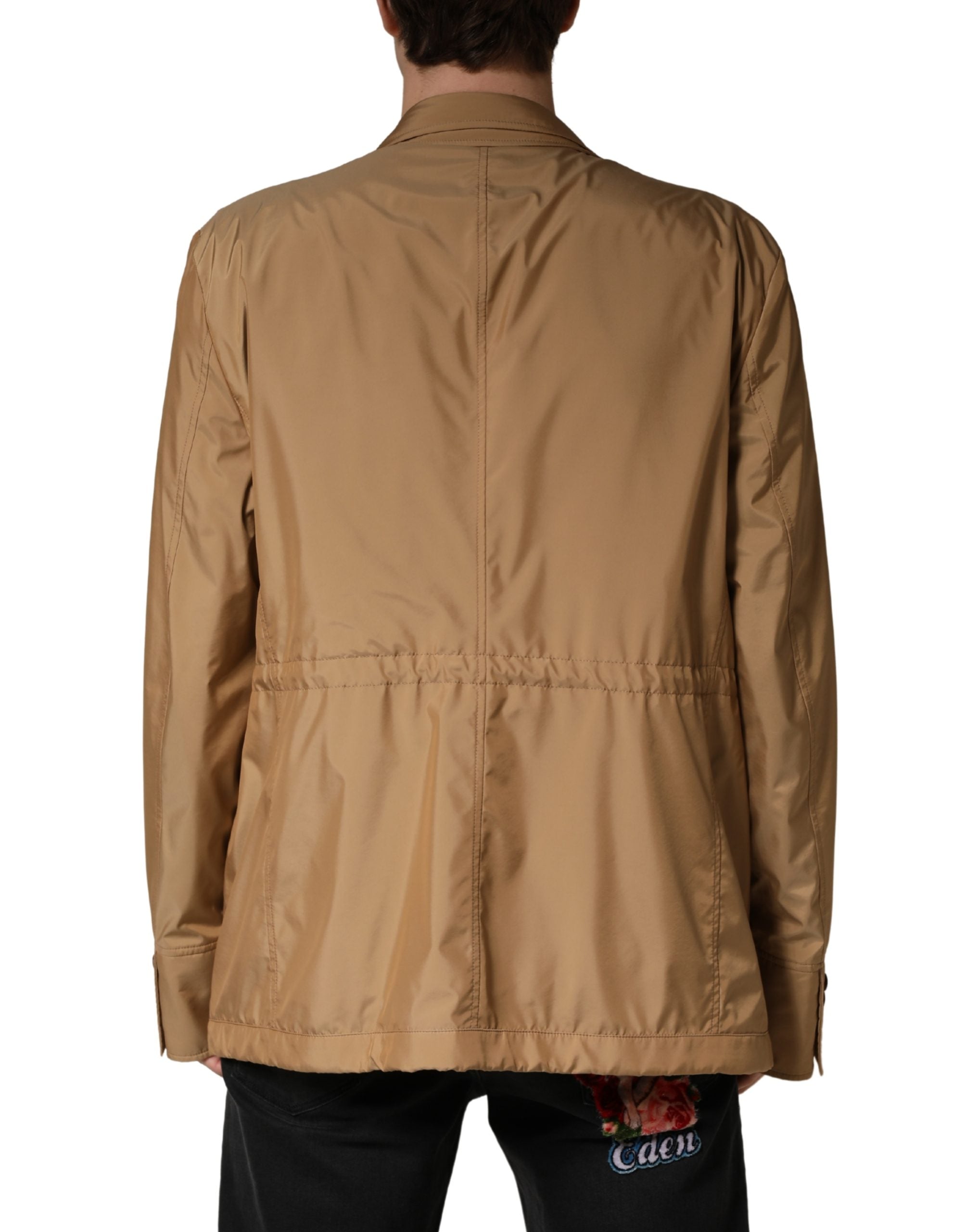 Dolce & Gabbana Hnedý Jednoradový Vrstvený Kabát Bunda