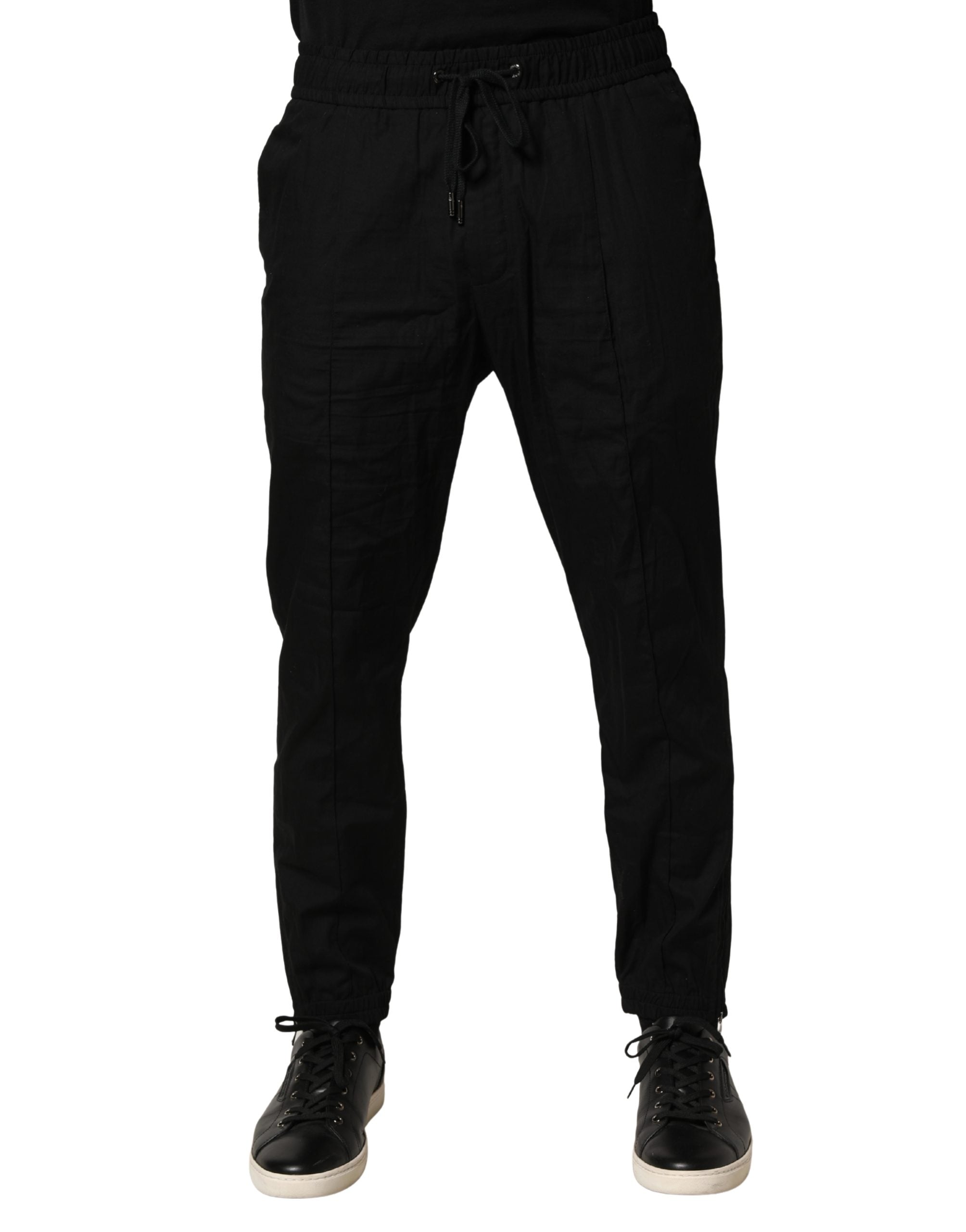 Dolce & Gabbana Pantaloni Jogger Uomo Neri in Cotone Skinny