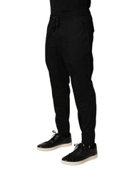 Dolce & Gabbana Pantaloni Jogger Uomo Neri in Cotone Skinny