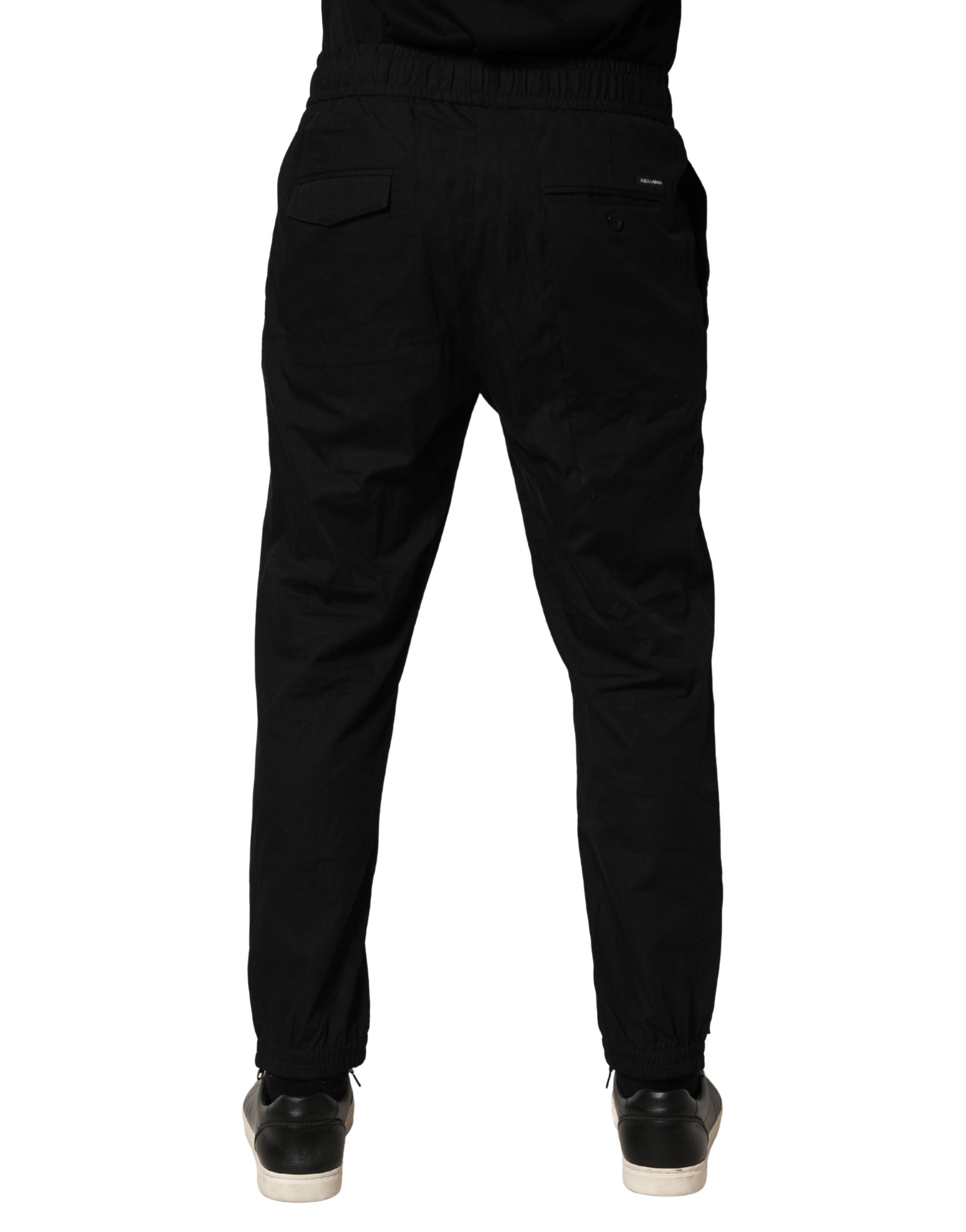 Dolce & Gabbana Pantaloni Jogger Uomo Neri in Cotone Skinny