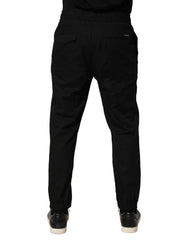 Dolce & Gabbana Pantaloni Jogger Uomo Neri in Cotone Skinny