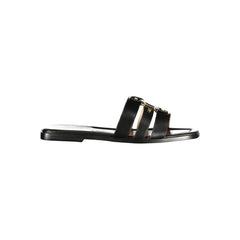 Twinset Black Leather Women Sandal