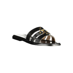 Twinset Black Leather Women Sandal