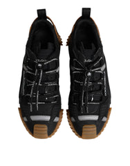 Dolce & Gabbana Black Logo Lace Up Low Top NS1 Sneakers Shoes