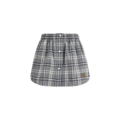 Miu Miu Gray Cotton Mini Skirt