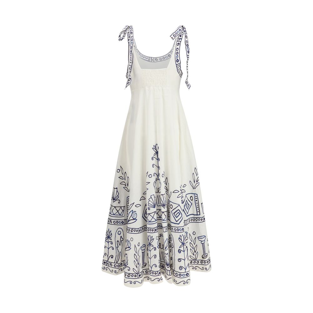 Robe décontractée en lin blanc Alemais