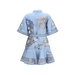 Robe décontractée en lin bleu Alemais