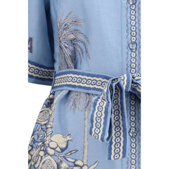 Robe décontractée en lin bleu Alemais