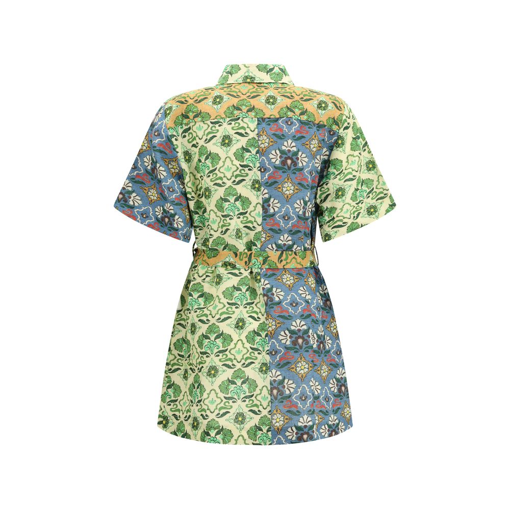 Alemais Farebné ľanové letné šaty