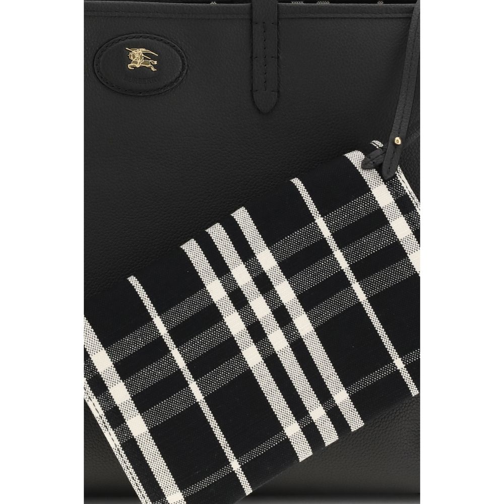 Burberry Bolso de Hombro en Cuero de Ternero Negro Bos Taurus