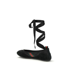Gucci Svarte Ballerinaflats i Stoff