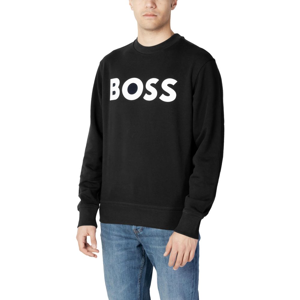 Hugo Boss Czarny Bluza z Bawełny