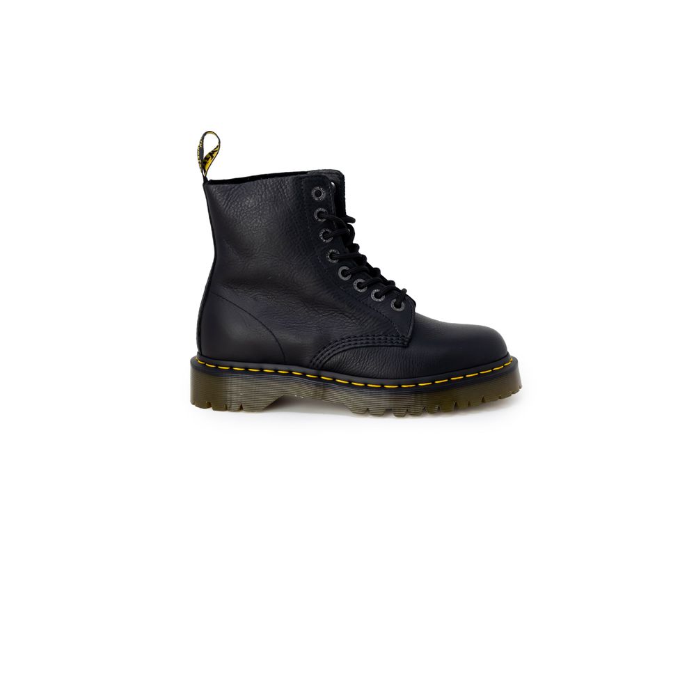 Botas de Senhora Dr. Martens em Pele Preta com Cordões