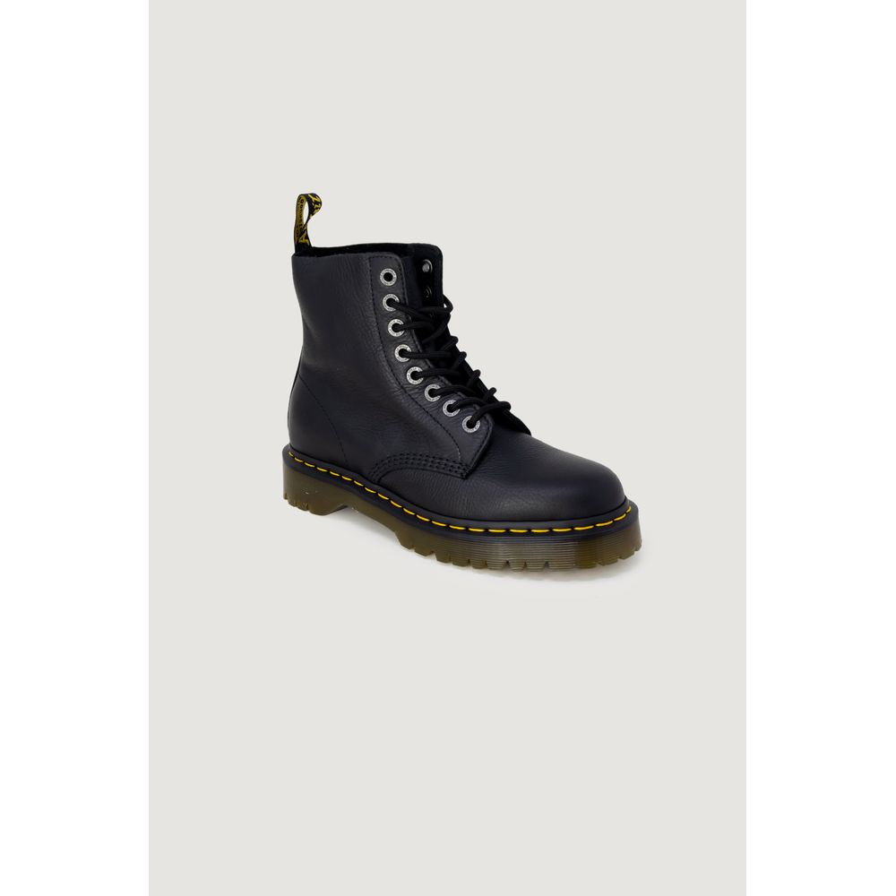 Botas de Senhora Dr. Martens em Pele Preta com Cordões