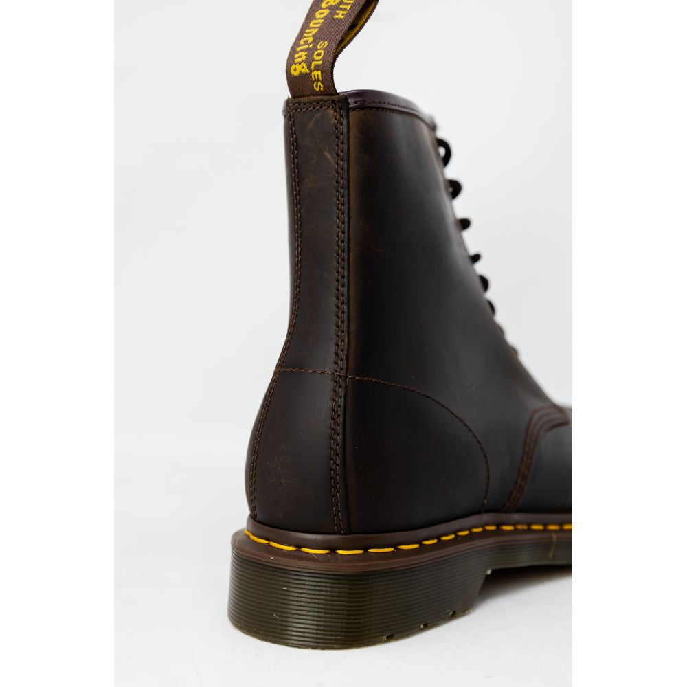 Dr. Martens Brązowe Skórzane Trampki Sportowe