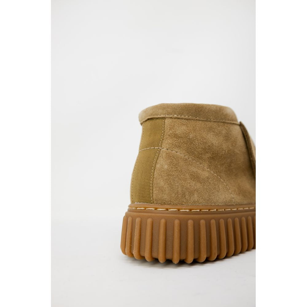 Clarks Beigefarbige Leder Knöchelstiefel