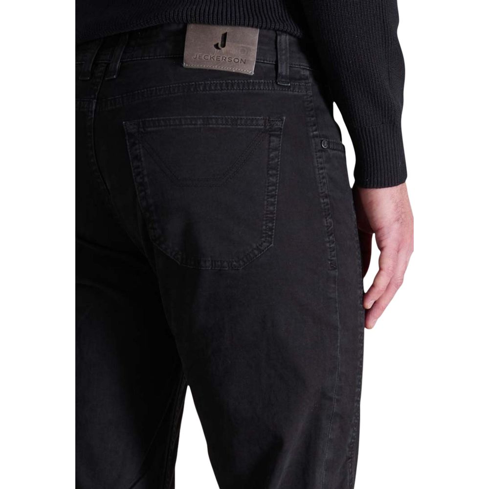 Jeckerson Pantaloni Skinny Neri in Cotone