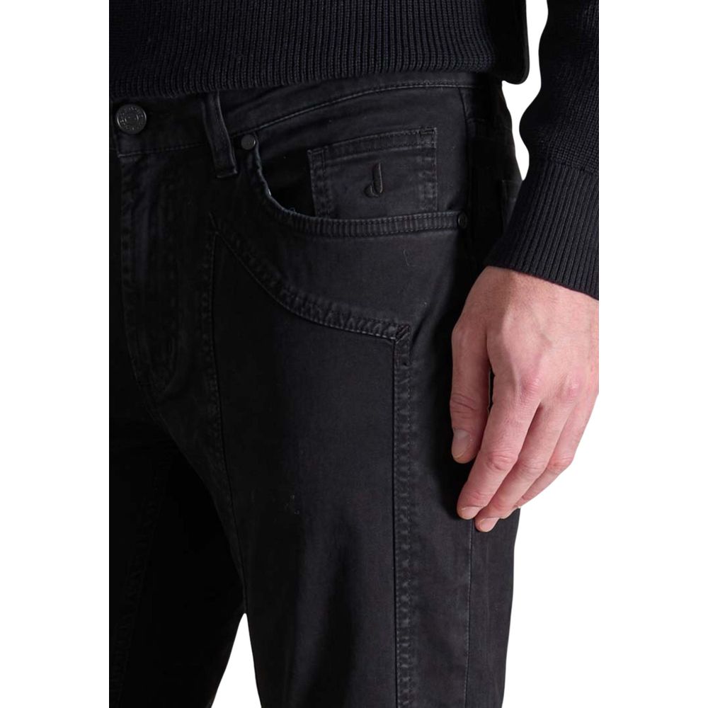Jeckerson Pantaloni Skinny Neri in Cotone