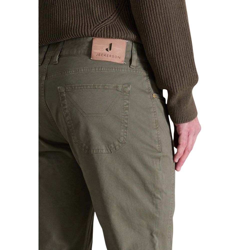 Jeckerson Pantaloni Skinny Verdi in Cotone