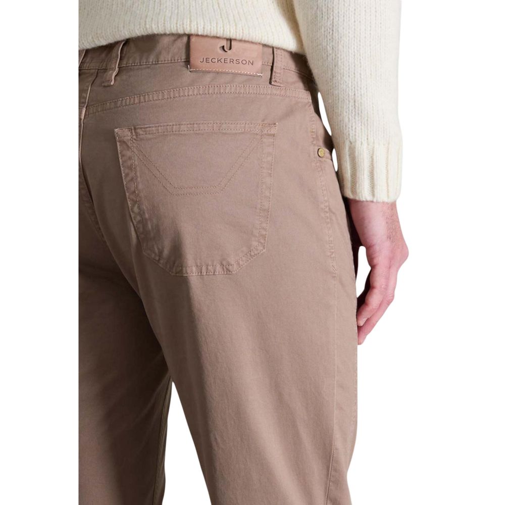 Jeckerson Pantaloni Skinny Beige in Cotone
