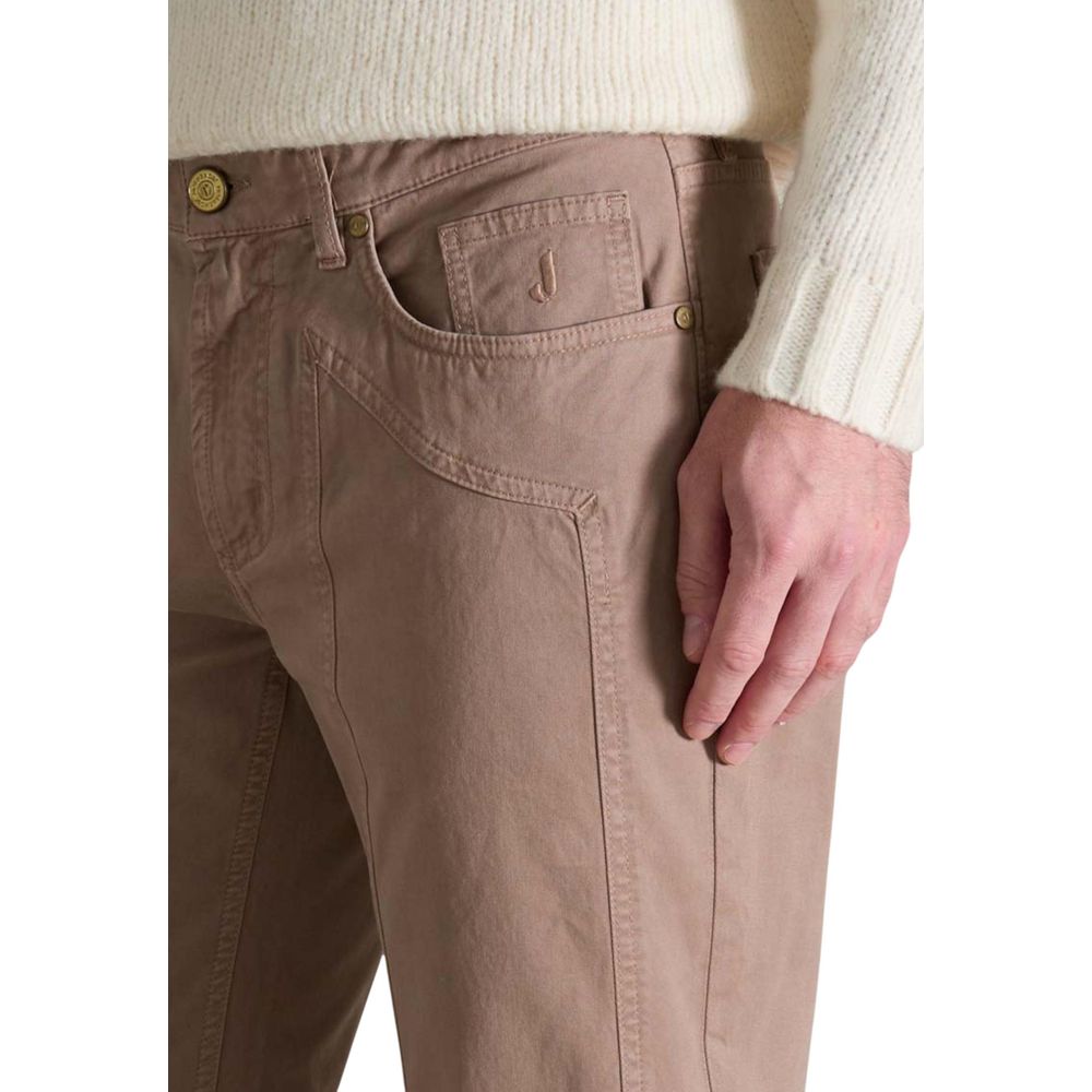 Jeckerson Pantaloni Skinny Beige in Cotone