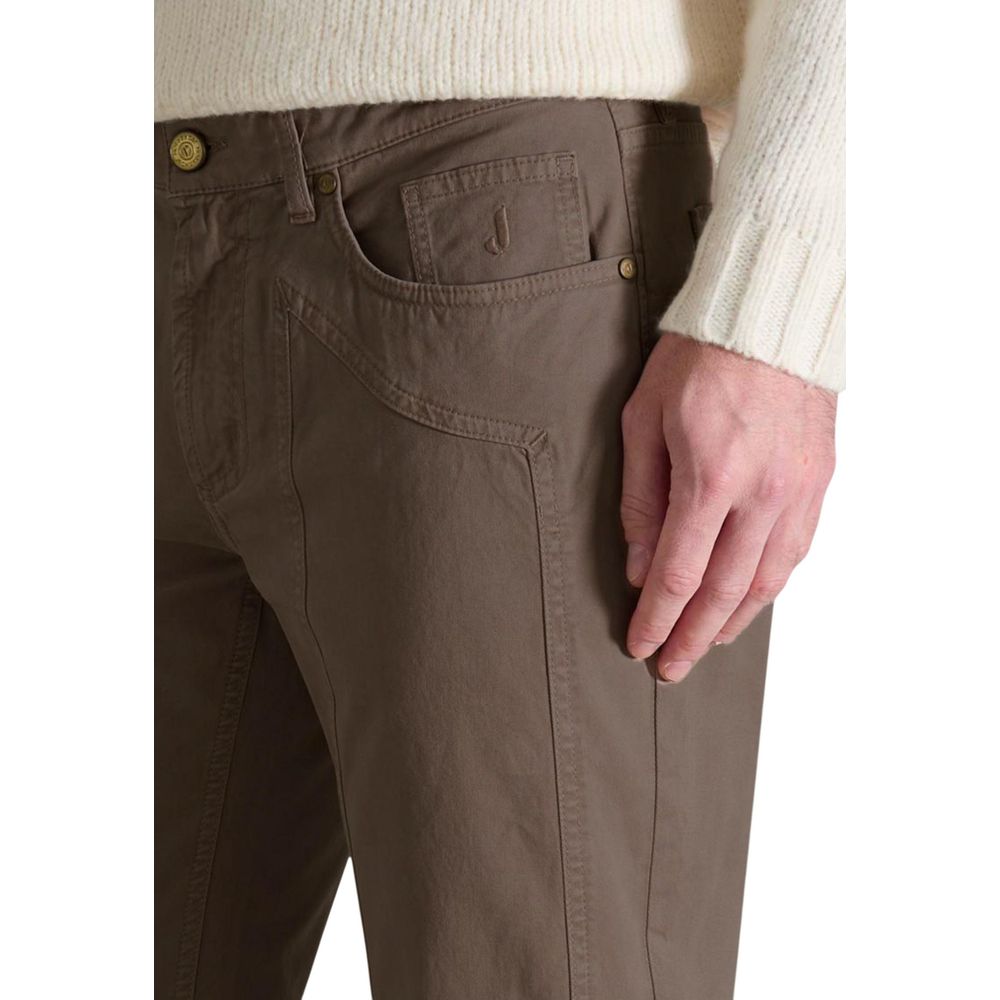 Jeckerson Pantaloni Skinny Marroni in Cotone