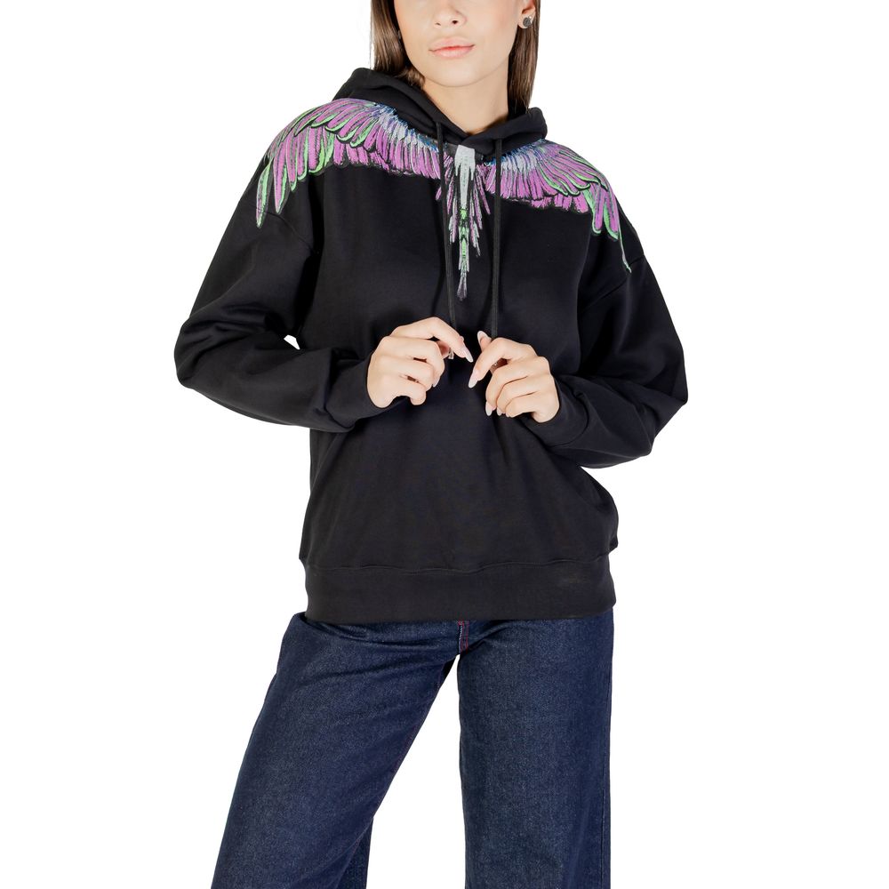 Felpa con cappuccio nera in cotone County of Milan